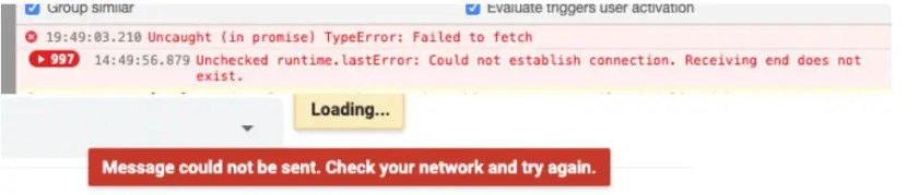 How to fix message could not be sent check your network and try again error
