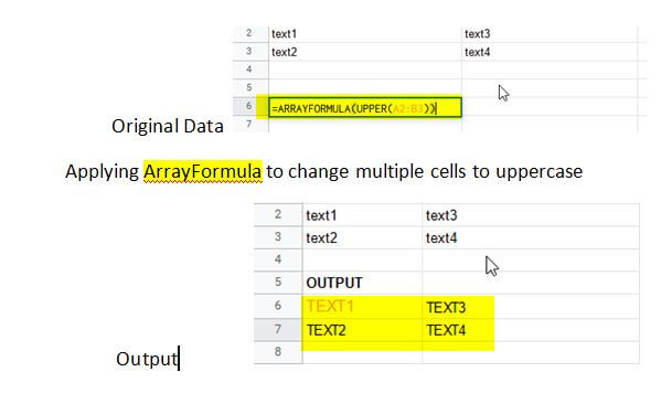 ArrayFormula function in Google Sheets to capitalize all words in Google Sheet