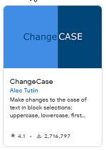 ChangeCASE addon to capitalize letter in Google Sheets