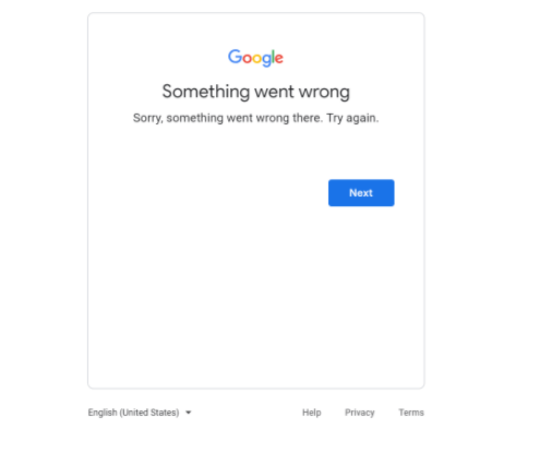 Gmail something went wrong error