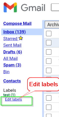 Edit labels in Gmail to remove unwanted folders