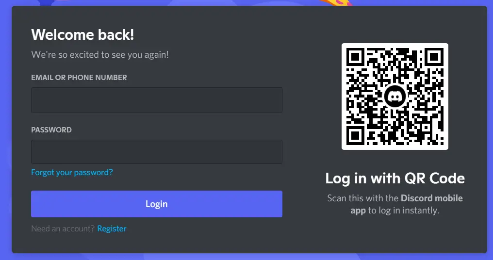 sign in with discord account
