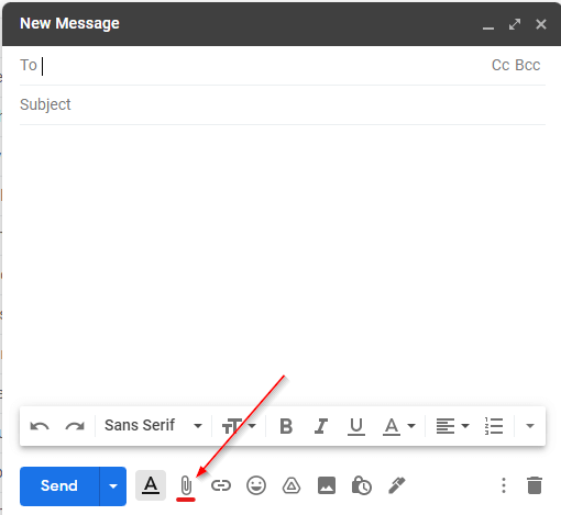 Attach a file in Gmail