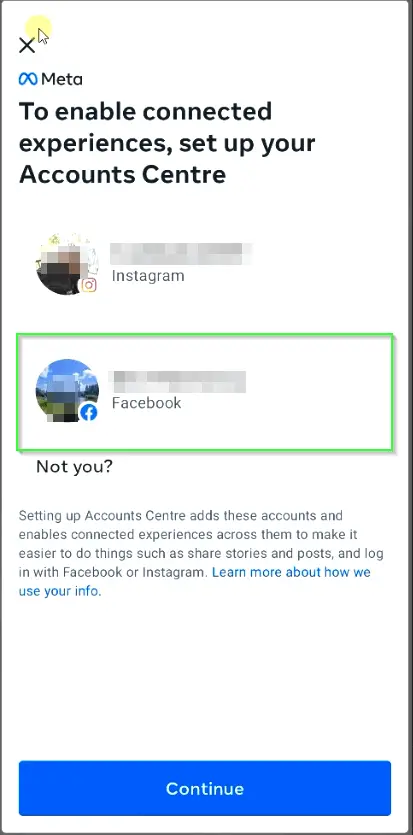 open cross communication between Instagram and Facebook
